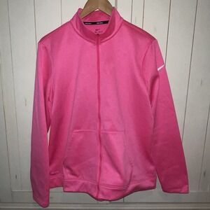 Nike Dri-FIT GOLF Full Zip Neck Activewear Jacket Womens Pink Neon Hot - Size L